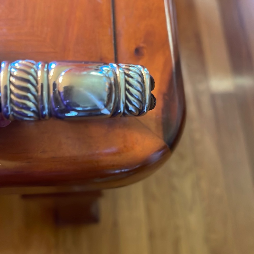 Sterling silver bracelet with leather band